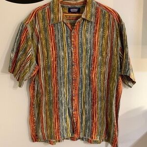 Kamro mens 100% cotton short sleeve button front shirt Sz XL casual tropical